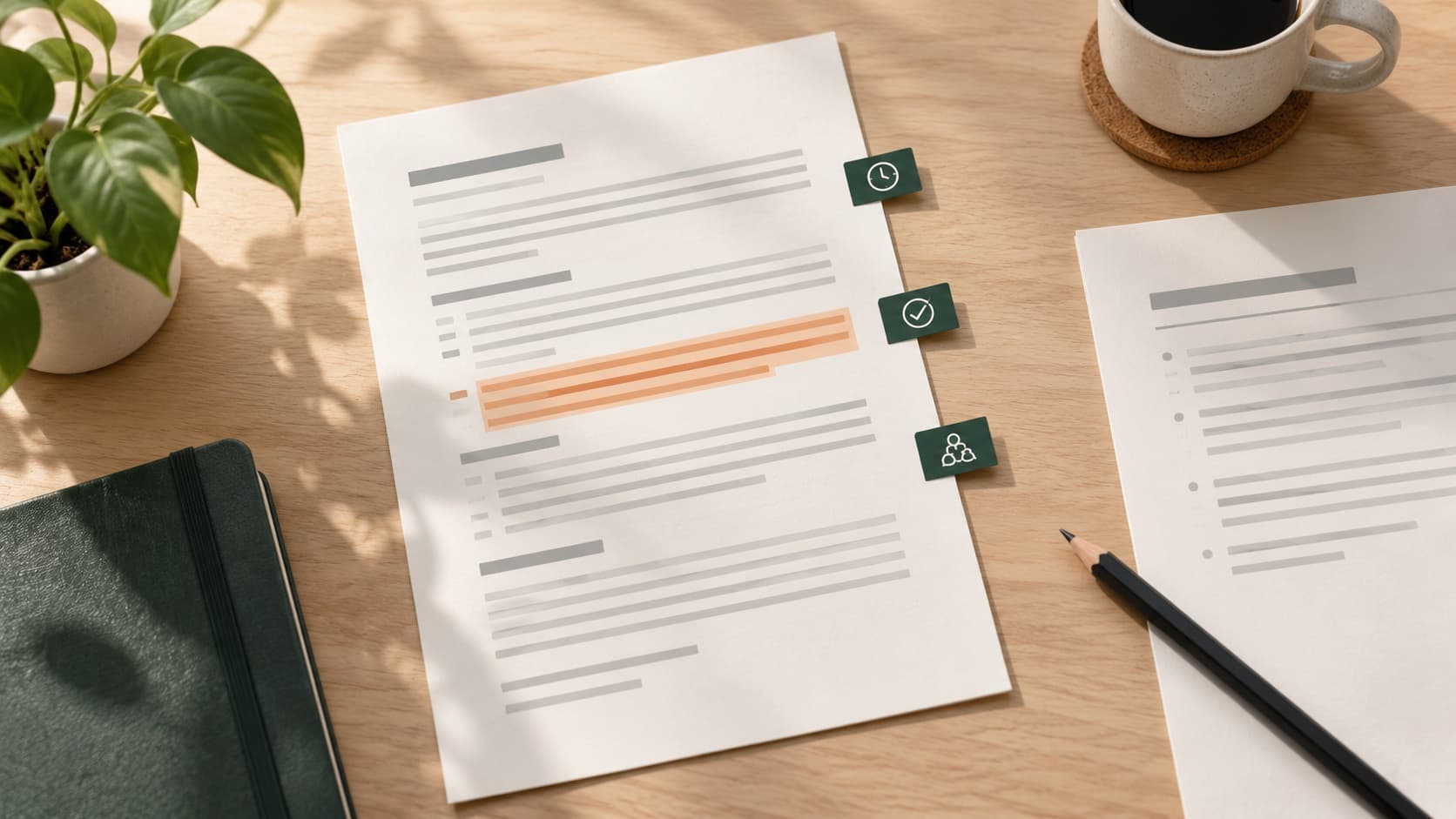 A contract clause with ambiguous details highlighted for review