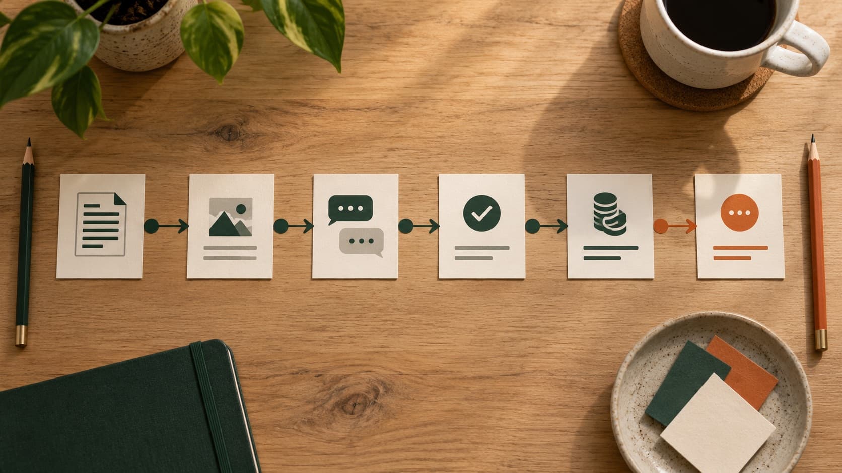 Project facts, messages, work, and payments arranged into a neutral timeline